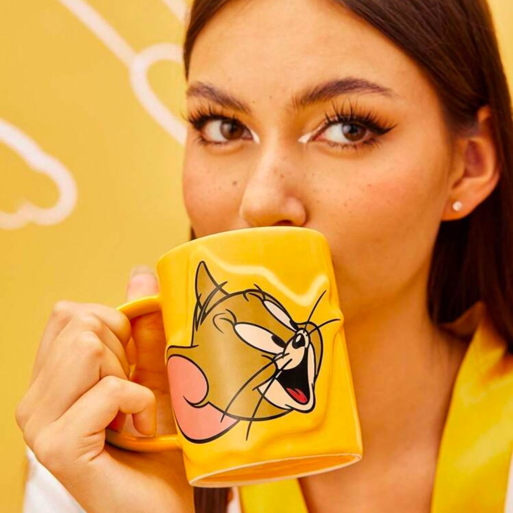 TOM & JERRY X 380ml Ceramic Cartoon Mouse Pattern Yellow Mug
